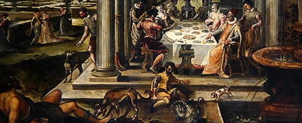 Poor Lazarus and the rich brother.