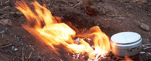 Freely burning natural gas in Romania.